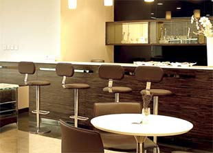 Restaurant with granite bar top